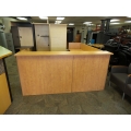 Sugar Maple L Suite Reception Desk Unit w Box File Pedestal